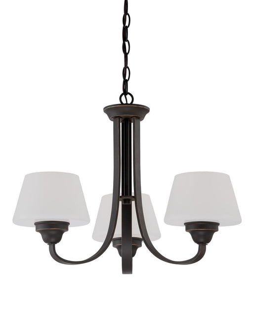 Nuvo Lighting 60-5324 Ludlow Collection Three Light Hanging Chandelier in Russet Bronze Finish