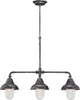 Nuvo Lighting 60-5537 Sutton Collection Three Light Linear Pendant Chandelier in Industrial Iron Finish