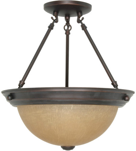 Nuvo Lighting 60-43109LED Signature Collection Two Light Energy Star Efficient GU24 Semi Flush Ceiling Fixture in Mahogany Bronze Finish