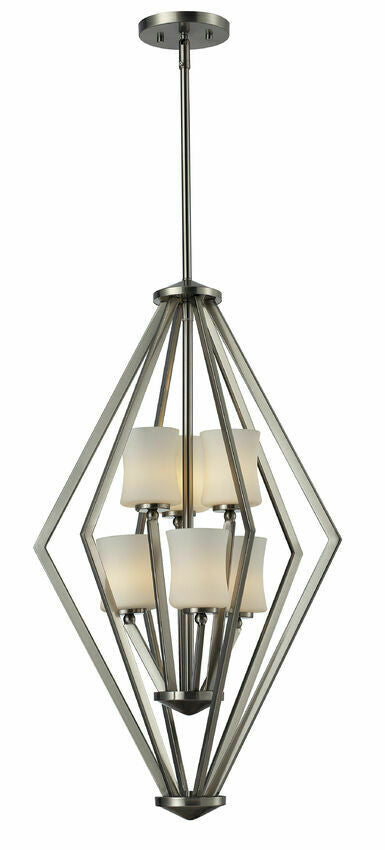 Z-Lite Lighting 609-6-BN Elite Collection Six Light Hanging Pendant Chandelier in Brushed Nickel Finish