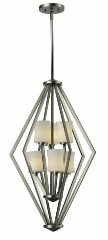 Z-Lite Lighting 609-6-BN Elite Collection Six Light Hanging Pendant Chandelier in Brushed Nickel Finish