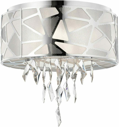 Elan by Kichler Lighting 83585 Angelique Collection Five Light Flush Mount Drum Ceiling Light in Polished Chrome Finish