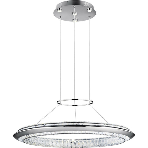 Elan by Kichler Lighting 83623 Joez Collection LED Hanging Pendant Chandelier in Crystal and Polished Chrome Finish
