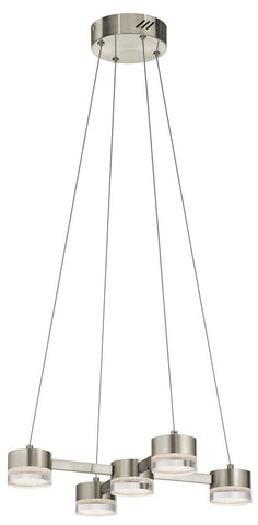 Elan by Kichler Lighting 83706 Avenza Collection LED Five Light Hanging Pendant Chandelier in Brushed Nickel Finish