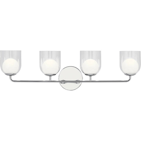 Elan by Kichler Lighting 84060 Beryl Collection Four Light LED Bath Vanity Wall Light in Polished Chrome Finish