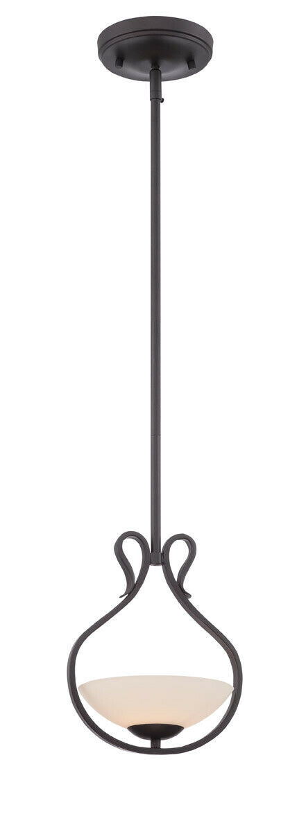 Designers Fountain Lighting 86730 ORB Galena Collection One Light Hanging Mini Pendant in Oil Rubbed Bronze Finish