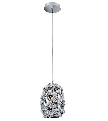 Kalco Lighting Allegri 11102-010-FR000 Veronese One Light Hanging Mini Pendant in Polished Chrome Finish