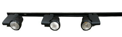 Nora NTE-810-BLK Three Light Pillar LED Track Kit with End Feed Cord and Plug in Black Finish