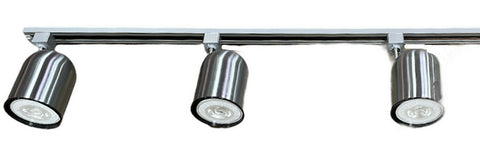 Nora NTH-106 Three Light PAR30 Roundback Cylinder Track Kit in Natural Silver Finish