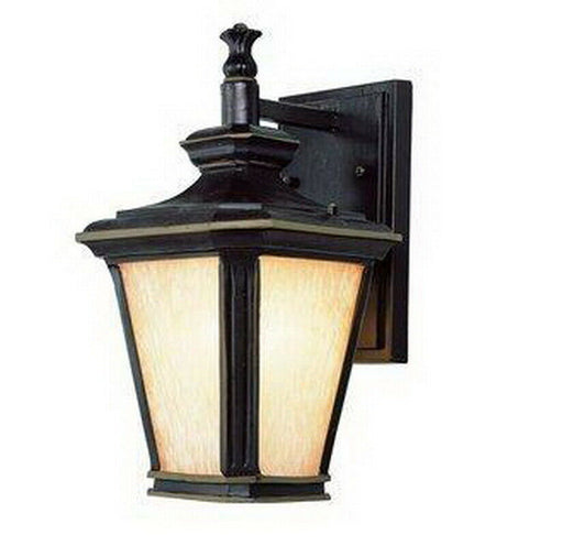 Trans Globe Lighting PL-45840 BGO-LED One Light Exterior Outdoor Wall Mount Lantern in Brown Finish with Gold Accents