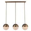 Trans Globe Lighting PND-2075 SG Expedition Collection Three Light Linear Pendant Chandelier in Satin Gold Finish