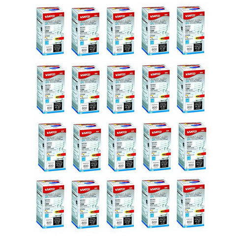 Satco Products S8203 Energy Saver 13 Watt GU24 Twist and Lock Bulbs - 20 Pak