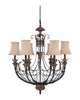 Nuvo Lighting 60-2102 Verdone Collection Six Light Chandelier in Gilded Cage Finish and Maple Wood Shades - Quality Discount Lighting