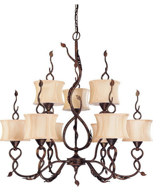 Nuvo Lighting 60-1423 Trellio Collection Nine Light Chandelier in Autumn Gold Finish - Quality Discount Lighting