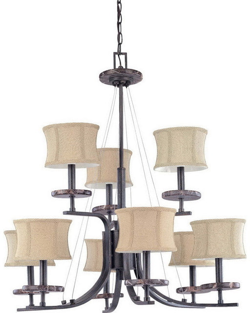 Nuvo Lighting 60-1443 Madison Collection Nine Light Chandelier in Ledgestone Finish - Quality Discount Lighting