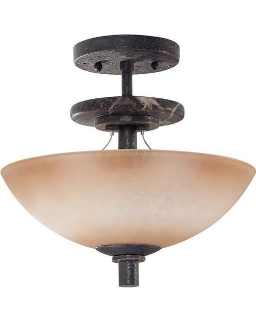 Nuvo Lighting 60-1445 Madison Collection Three Light Semi Flush Ceiling Fixture in Ledgestone Finish - Quality Discount Lighting