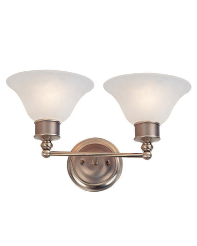 Z-Lite Lighting 309-2V Two Light Bath Vanity Wall Mount in Burnished Nickel and Chocolate Finish - Quality Discount Lighting