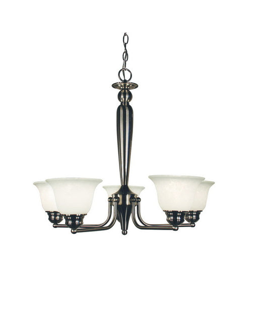 Z-Lite Lighting 100-5P-BN Five Light Hanging Chandelier in Brushed Nickel Finish - Quality Discount Lighting