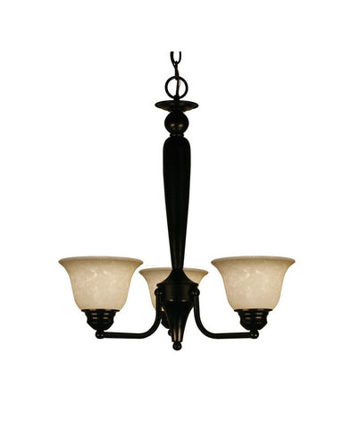 Z-Lite Lighting 100-3P-BRZ Three Light Hanging Chandelier in Bronze Finish - Quality Discount Lighting