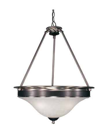 Z-Lite Lighting 310P Three Light Pendant Chandelier in Satin Nickel and Black Finish - Quality Discount Lighting