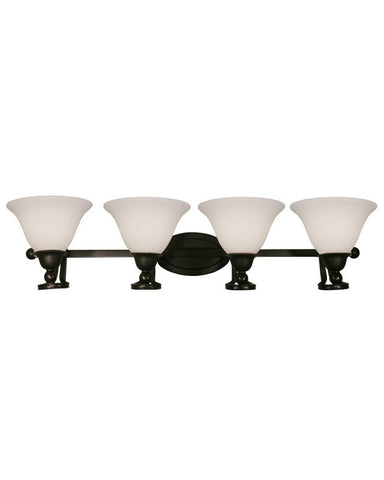Z-Lite Lighting 317-4V Four Light Bath Vanity Wall Mount in Bronze Finish - Quality Discount Lighting