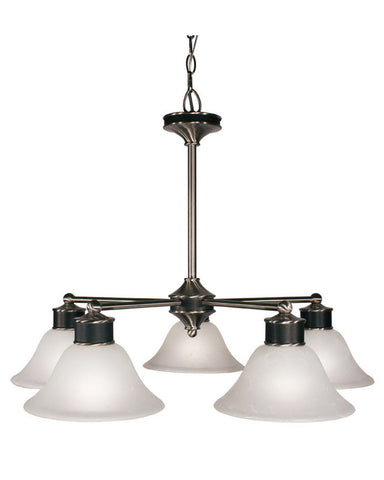 Z-Lite Lighting 310-5 Five Light Chandelier in Satin Nickel and Black Finish - Quality Discount Lighting