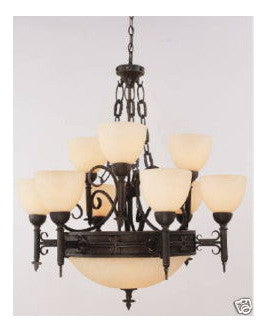 Trans Globe Lighting 3769 BK 9+4 Chandelier in Black Finish - Quality Discount Lighting
