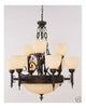 Trans Globe Lighting 3769 BK 9+4 Chandelier in Black Finish - Quality Discount Lighting