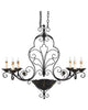 Quoizel Lighting RVG636 SM Six Light Island Chandelier in Serengeti Black and Mayan Gold Finish - Quality Discount Lighting