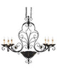 Quoizel Lighting RVG636 SM Six Light Island Chandelier in Serengeti Black and Mayan Gold Finish - Quality Discount Lighting