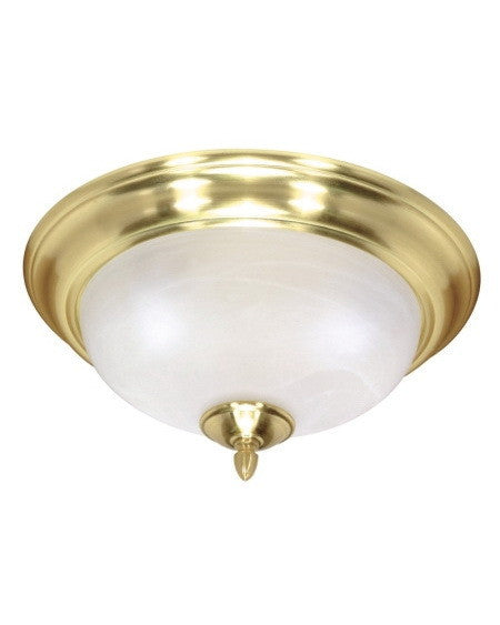 Nuvo Lighting 60-478 Sateen Collection Two Light Energy Star Efficient Fluorescent Ceiling Fixture in Satin Brass Finish - Quality Discount Lighting