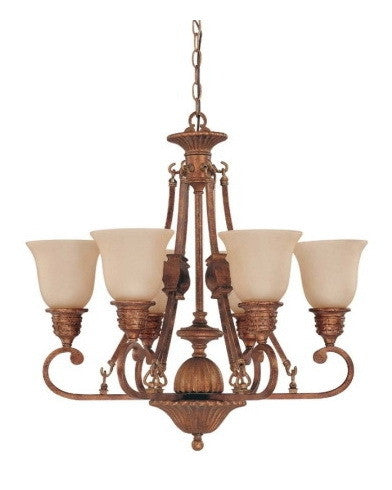 Nuvo Lighting 60-1602 Belvedere Collection 6 Light Chandelier in Crackled Bullion Finish - Quality Discount Lighting