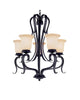 Trans Globe Lighting 3995 BK Five Light Chandelier in Black Finish