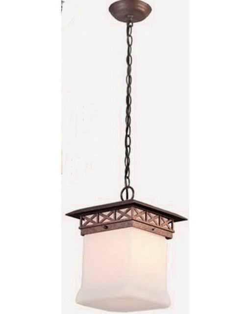 Kalco Lighting 9026 WTPL One Light Energy Efficient Fluorescent Outdoor Exterior Hanging Pendant Lantern in Walnut Finish - Quality Discount Lighting