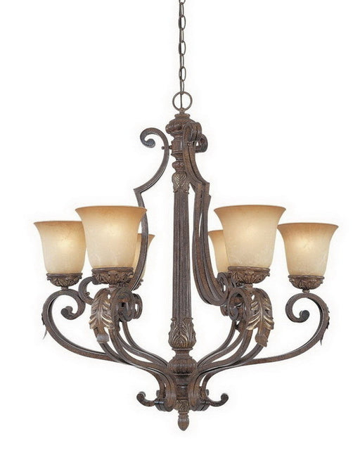 Designers Fountain Lighting 97686 VBG Grand Palais Collection Six Light Hanging Chandelier in Venetian Bronze and Gold Finish - Quality Discount Lighting