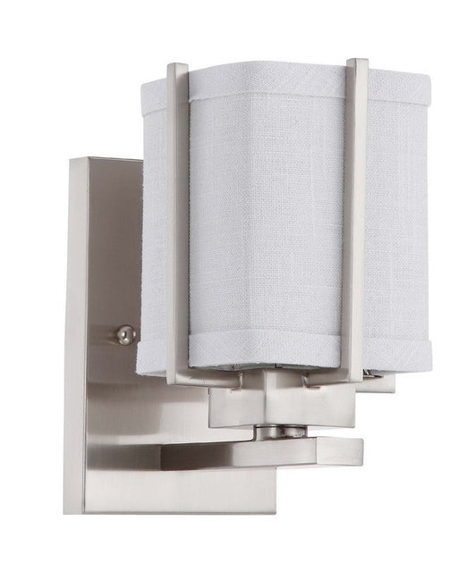 Nuvo Lighting 60-4361 Logan Collection One Light Energy Star Efficient Fluorescent GU24 Wall Sconce in Brushed Nickel Finish - Quality Discount Lighting