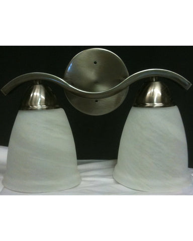 Rainbow Lighting S1352-02 SN Two Light Bath Wall Fixture in Satin Nickel Finish
