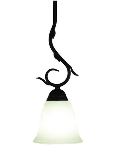 Z-Lite Lighting 401R6 One Light Mini Pendant in Sand Black Wrought Iron Finish - Quality Discount Lighting