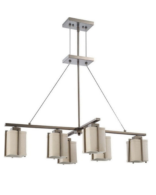 Nuvo Lighting 60-4071 Logan Island Collection Six Light Energy Star Efficient Fluorescent GU24 Island Chandelier in Hazel Bronze Finish - Quality Discount Lighting