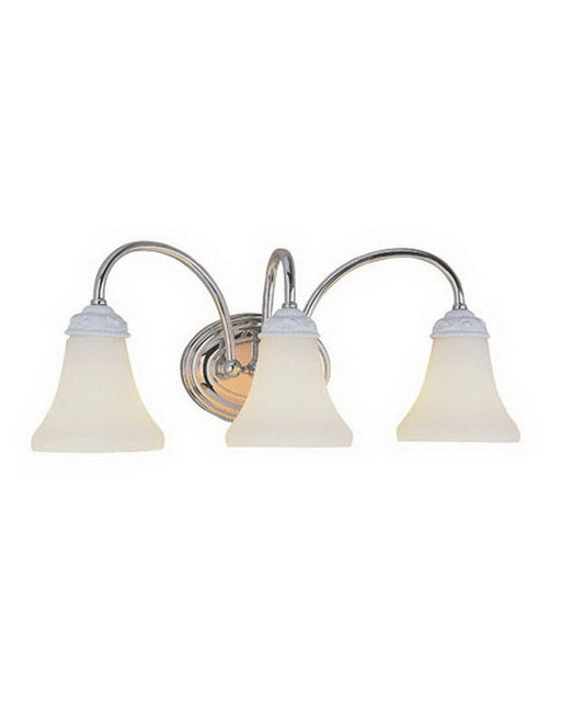 Trans Globe Lighting 2883 PC Three Light Bath Wall in Polished Chrome and Painted White Finish - Quality Discount Lighting