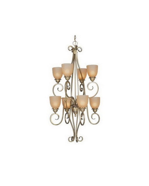 Vaxcel Lighting CH35908 AC Eight Light Hanging Chandelier in Antique Brass Finish - Quality Discount Lighting