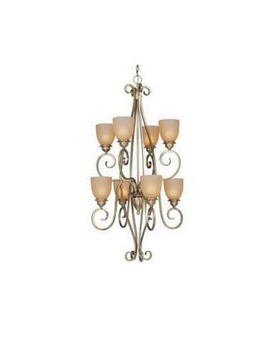 Vaxcel Lighting CH35908 AC Eight Light Hanging Chandelier in Antique Brass Finish - Quality Discount Lighting