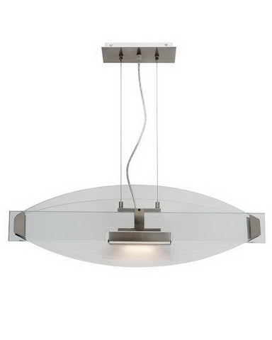 Access Lighting 50104 BSCLR One Light Halogen Pendant Chandelier in Brushed Steel Finish - Quality Discount Lighting