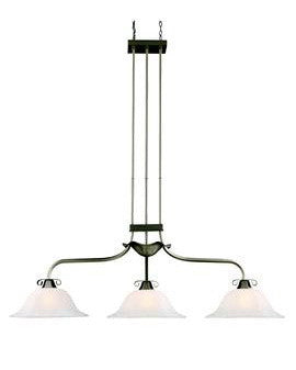 Z-Lite Lighting 701-3-WM14 Three Light Island Billiard Chandelier in Satin Nickel Finish - Quality Discount Lighting