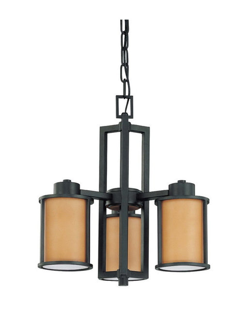 Nuvo Lighting 60-3825 Odeon Collection Three Light Energy Star Efficient Fluorescent GU24 Chandelier in Aged Bronze Finish - Quality Discount Lighting