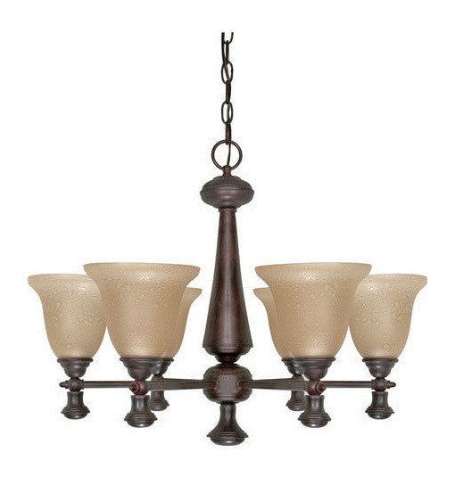 Nuvo Lighting 60-2415 Mericana Collection Six Light Energy Star Efficient Fluorescent GU24 Chandelier in Old Bronze Finish - Quality Discount Lighting