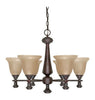 Nuvo Lighting 60-2415 Mericana Collection Six Light Energy Star Efficient Fluorescent GU24 Chandelier in Old Bronze Finish - Quality Discount Lighting
