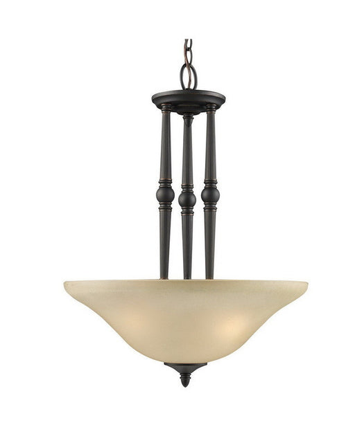 Z-Lite Lighting 901P-BAC Three Light Pendant Chandelier in Burnt Antique Copper Finish - Quality Discount Lighting