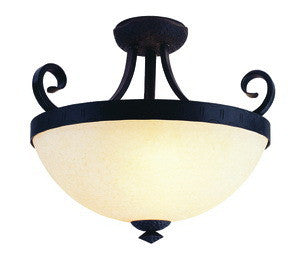 Trans Globe Lighting 3715 Three Light Semi Flush Ceiling Mount in Weathered Bronze Finish - Quality Discount Lighting