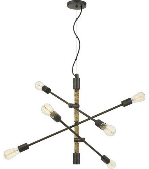 Quoizel Lighting ASH29880A  Adjustable Six Light Chandelier in Tarnished Bronze Finish